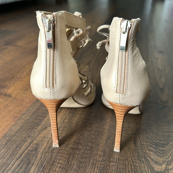 Neiman Marcus Wista Gladiator Lace Wedge Sandals - Picture 4 of 4